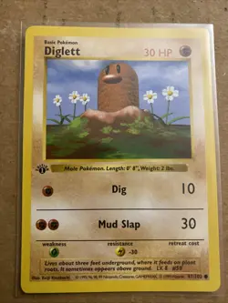 Pokemon TCG Diglett Base Set 47/102 1st Edition Never Played Bend In Card - Image 1