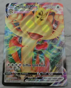 Pokemon Jumbo Oversized Promo Card Meowth Vmax SWSH005 - Image 1