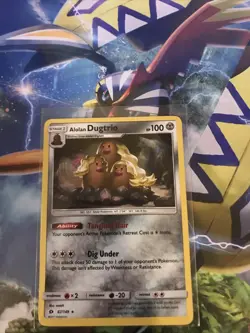 Pokemon Card - Alolan Dugtrio Holo Rare Sun and Moon Base 87/149 Near Mint - Image 1