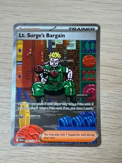 Lt. Surge's Bargain SIR 185/132 Mega Evolution Secret Rare Pokemon Card - Image 2