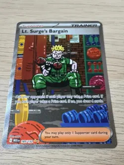 Lt. Surge's Bargain SIR 185/132 Mega Evolution Secret Rare Pokemon Card - Image 3