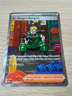 Lt. Surge's Bargain SIR 185/132 Mega Evolution Secret Rare Pokemon Card - Image 4