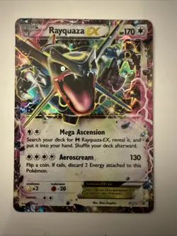 Rayquaza EX Shiny Holo Black Star Promo Card XY69 HP - Image 1