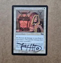 UNPLAYED SIGNED Magic MTG Rune of Protection Red (40) Saga NM SCOTT M FISCHER - Image 1