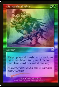 Magic the Gathering GERARD'S VERDICT #103/143 Uncommon Apocalypse Foil 2001 NM - Image 1