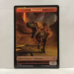 MTG Treasure/ Dinosaur Token Magic: The Gathering Jurassic World Foil #0002/0009 - Image 2