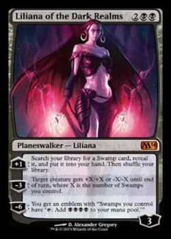 1 x Liliana of the Dark Realms - Magic 2014 - Moderate Play - MTG - Image 1