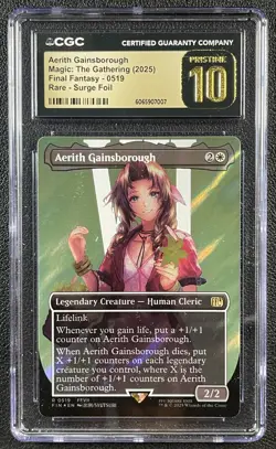 AERITH GAINSBOROUGH CGC 10 PRISTINE 2025 MAGIC: THE GATHERING #0519 SURGE FOIL 7 - Image 1