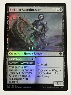 MTG Throne of Eldraine Smitten Swordmaster Foil 105/269 NM - Image 1