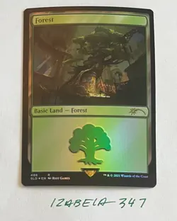 MTG Land - Forest #488 - FOIL - Secret Lair x Arcane SLD Promo NM/M Unplayed - Image 1