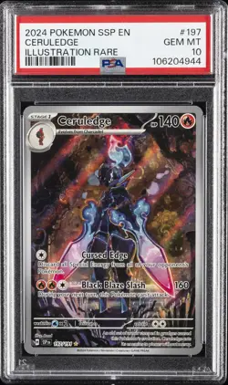 2024 POKEMON SSP EN-SURGING SPARKS ILLUSTRATION RARE #197 CERULEDGE PSA 10 - Image 1