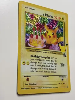 Pokemon Holo Birthday Pikachu Celebrations Collection #24 - Image 2