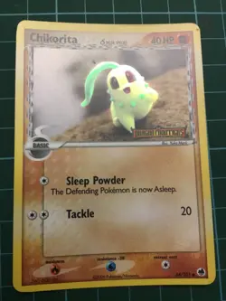 2006 Pokemon Chikorita 44/101 reverse holo stamped EX Dragon Frontiers - Image 1