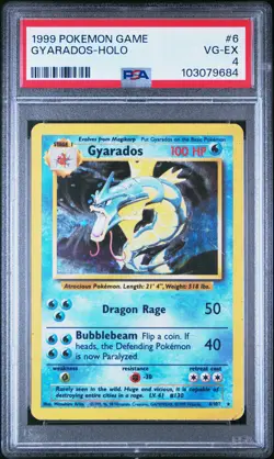 1999 POKEMON BASE SET UNLIMITED #6 GYARADOS-HOLO PSA 4 - Image 1