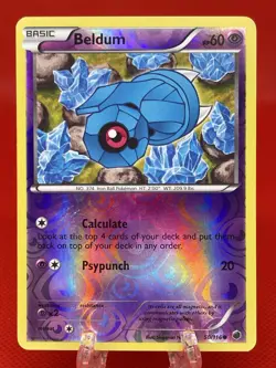 Pokemon TCG Beldum Plasma Freeze 50/116 Black & White Reverse Holo 2013 LP - Image 1