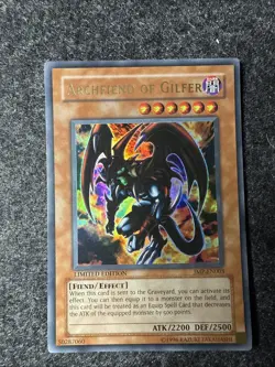 Vintage Yu-Gi-Oh! Archfiend of Gilfer JMP-EN003 Limited Edition Ultra Rare VLP - Image 1