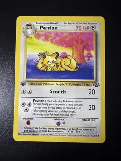 Pokemon Card Persian 42/64 1st Edition Jungle - Near Mint - Image 1