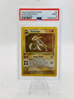 1st Edition Kabutops 9/62 PSA 9 Fossil Holo Pokemon Card - Image 1