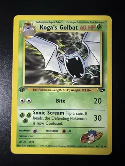 Koga's Golbat 46/132 1st Edition Gym Challenge Non-Holo Pokemon Card LP - Image 1