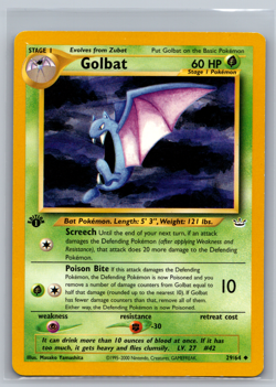 Golbat 29/64 1st Edition - Neo Revelation - Uncommon Pokemon Card NM - Image 1