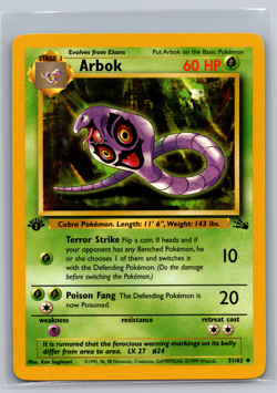 Arbok 31/62 1st Edition NM Fossil Pokemon Card TCG - Image 1