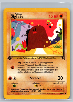 Diglett 1st Edition 52/82 Team Rocket 2000 Pokemon TCG Card NM - Image 1