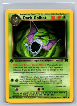 1st Edition Dark Golbat 24/82 Team Rocket Set Rare Vintage Pokemon Card - NM - Image 1
