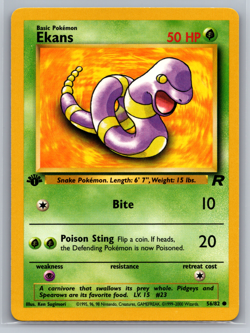 1st Edition Ekans 56/82 - Team Rocket - Common Pokemon Card - Near Mint (NM) - Image 1