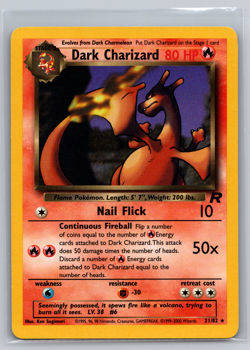 Dark Charizard 21/82 NM Team Rocket 2000 Pokemon Card Non-Holo Rare - Image 1