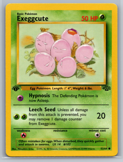 Exeggcute 52/64 1st Edition Near Mint Jungle Set Non-Holo Pokemon Card NM - Image 1