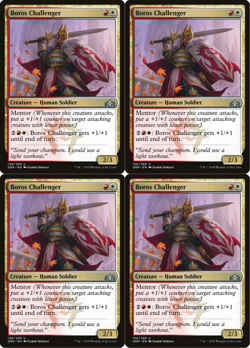 4x MTG 2018 BOROS CHALLENGER - HUMAN CREATURE UNCOMMON - MAGIC CARD x4 copies - Image 1