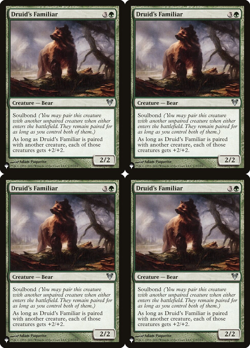 4x MTG 2012 DRUID'S FAMILIAR - BEAR CREATURE UNCOMMON - MAGIC CARD x4 copies - Image 1