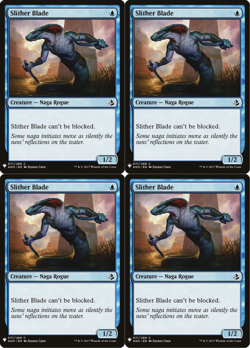 4x MTG 2017 SLITHER BLADE - NAGA ROGUE CREATURE - MAGIC CARD x4 copies - Image 1