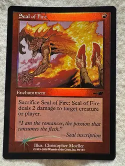 MTG - Seal of Fire - Nemesis - Foil - NM - Free Shipping! - Image 1