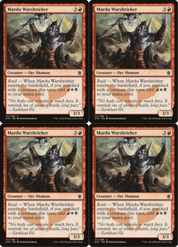 4x MTG 2014 MARDU WARSHRIEKER - ORC CREATURE - MAGIC CARD x4 copies - Image 1