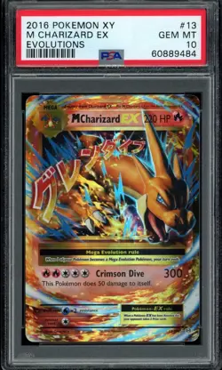 2016 Pokemon XY Evolutions M Mega Charizard EX Holo Rare eBay 1/1 #13 PSA 10 - Image 1