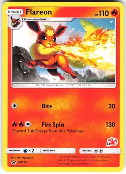 Flareon - (#44 Charizard Stamped) SM186 Pokemon Battle Academy Normal Promo NM - Image 1