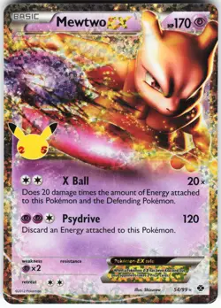 Mewtwo EX 54/99 Pokemon Celebrations: Classic Collection Holo Classic VLP - Image 1