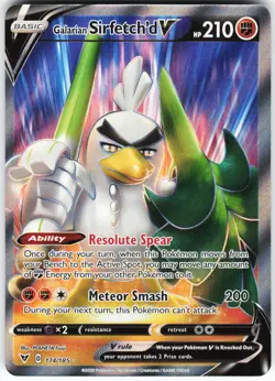 Galarian Sirfetch'd V (Full Art) 174/185 Pokemon SWSH04: Vivid Voltage Holo NM - Image 1