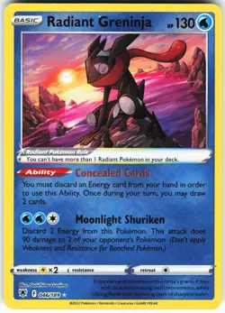 Radiant Greninja 046/189 Pokemon SWSH10: Astral Radiance Holo Radiant Rare NM - Image 1