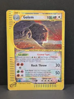 Golem Crystal 148/144 Skyridge Holo Ultra Secret Rare Pokemon TCG Nintendo - Image 1
