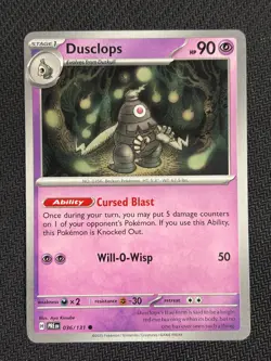 Dusclups 36/131 Prismatic Evolutions non-holo ~ Aya Kusube Art ~Pokemon TCG - Image 1