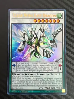 Yugioh Clear Wing Fast Dragon DUDE-EN011 Ultra Rare 1st Edition NM - Image 1