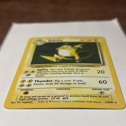 Pokemon TCG Raichu Base Set Holo Rare Card 14/102 Vintage - Image 2