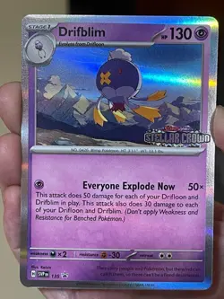POKEMON DRIFBLIM #SVP/135 HOLOFOIL PROMO BLACK STAR STAMPED PRELEASE NM CARD - Image 1