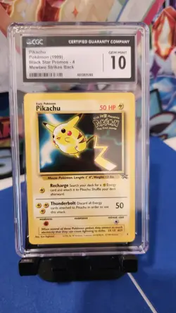 1999 Pikachu Black Star Promo #4 Pokemon Card Mewtwo Strikes Back CGC 10 - Image 1