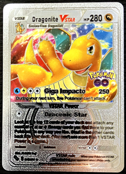 Dragonite Vstar Silver Foil Fan Art Vinyl Collector Pokemon Card Costumed - Image 1