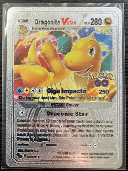 Dragonite Vstar Silver Foil Fan Art Vinyl Collector Pokemon Card Costumed - Image 4
