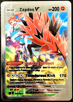 Zapdos V Basic Silver Foil Fan Art Vinyl Collector Pokemon Card Costumed - Image 3