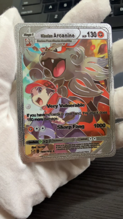Arcanine Stage 1 PH 130 Silver Foil Fan Art Vinyl Collector Pokemon Card Costume - Image 2